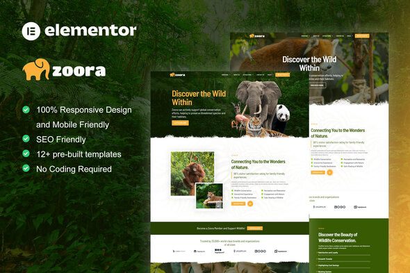 Zoora – Safari and Zoo Elementor Pro Template Kit